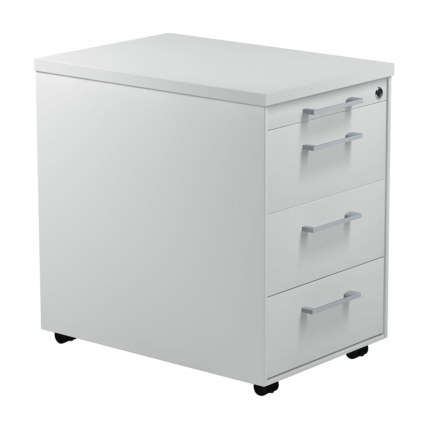 Mobile pedestal on castors, HxD 579 x 600 mm, 3 drawers, light grey / light grey / light grey.