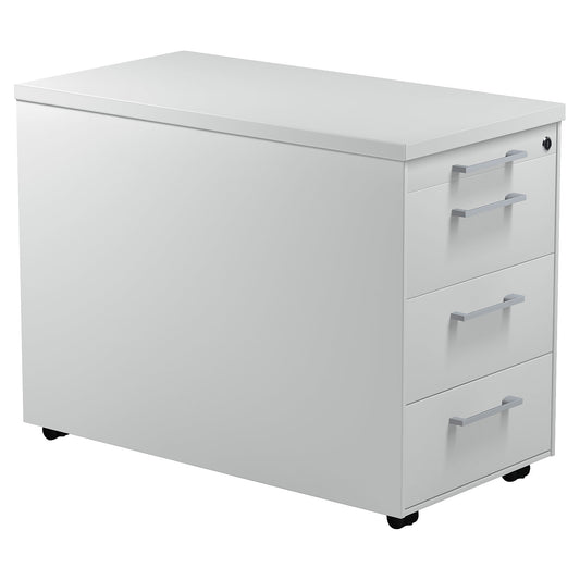 Mobile pedestal on castors, HxD 579 x 800 mm, 3 drawers, light grey / light grey / light grey.