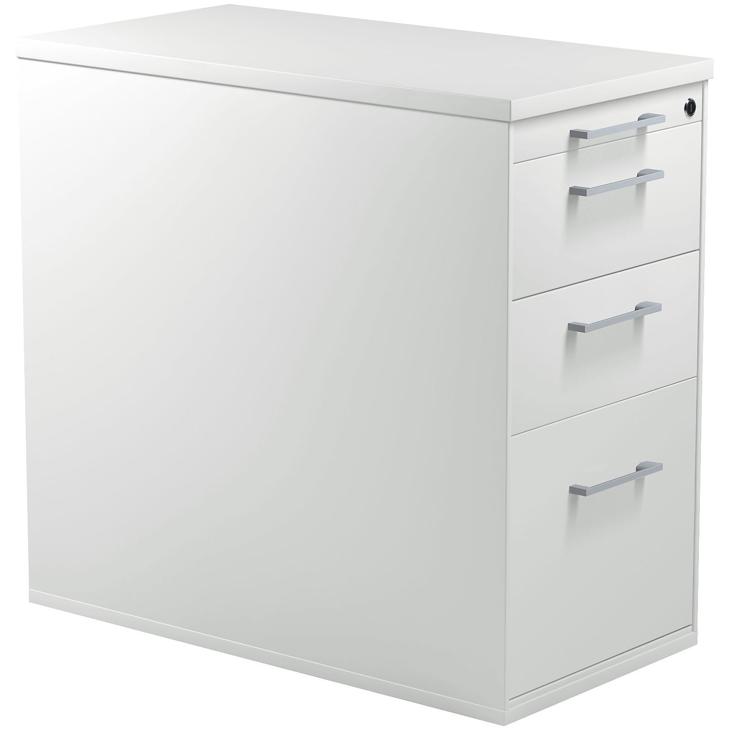 Drawer pedestal with plinth, height 720 mm, 2 drawers, 1 suspension file drawer, light grey / light grey / light grey.