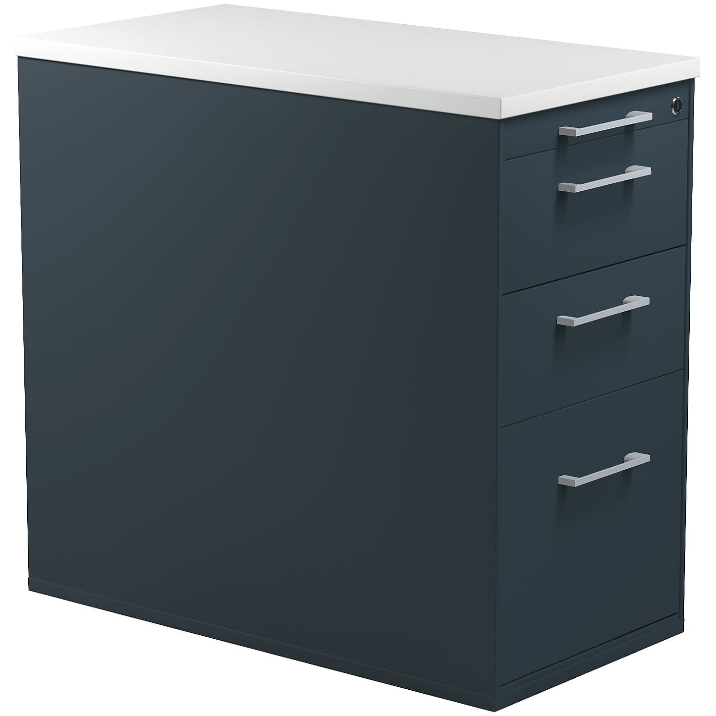 Drawer pedestal with plinth, height 720 mm, 2 drawers, 1 suspension file drawer, charcoal / charcoal / light grey.