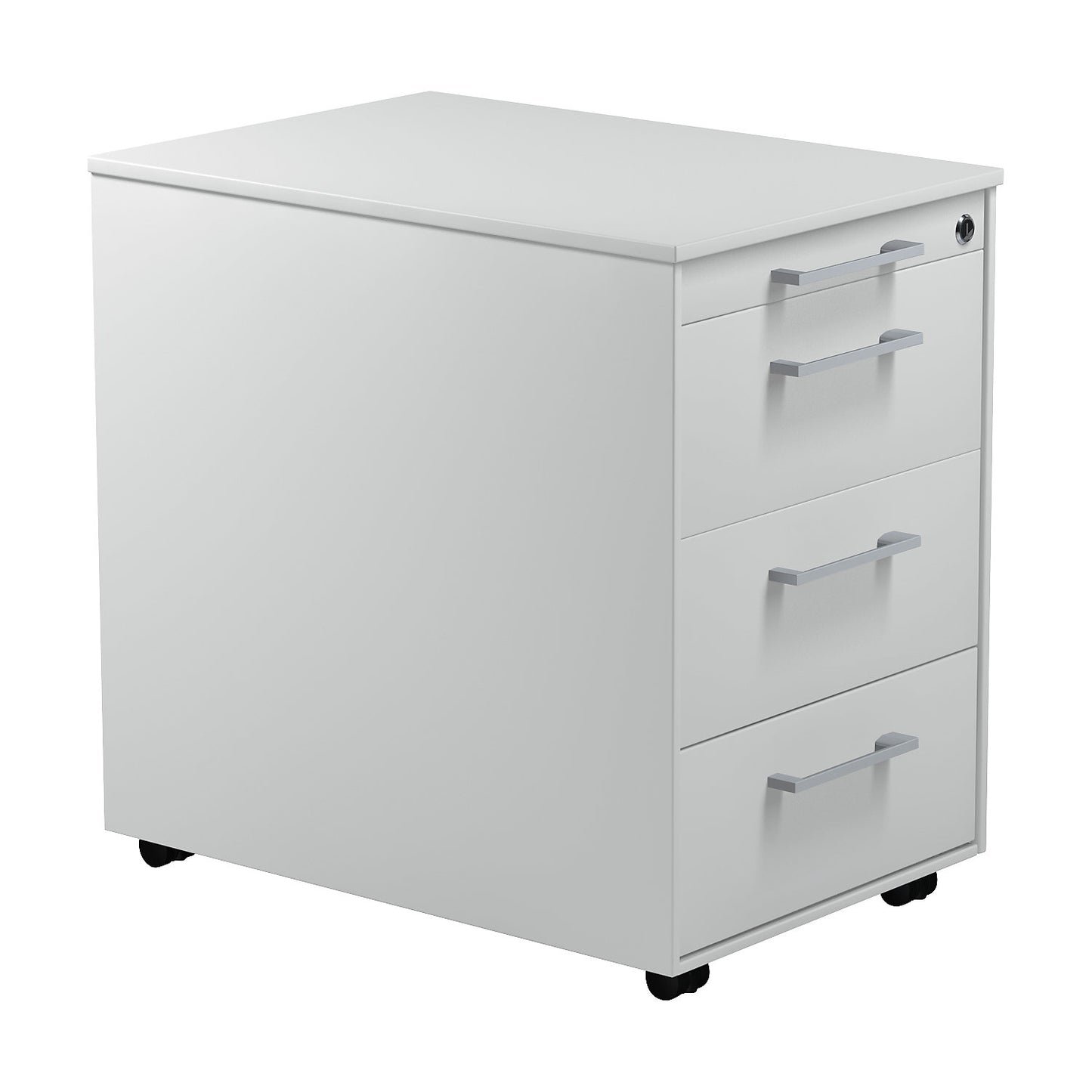 Mobile pedestal on castors, HxD 570 x 600 mm, 3 drawers, light grey / light grey / light grey.