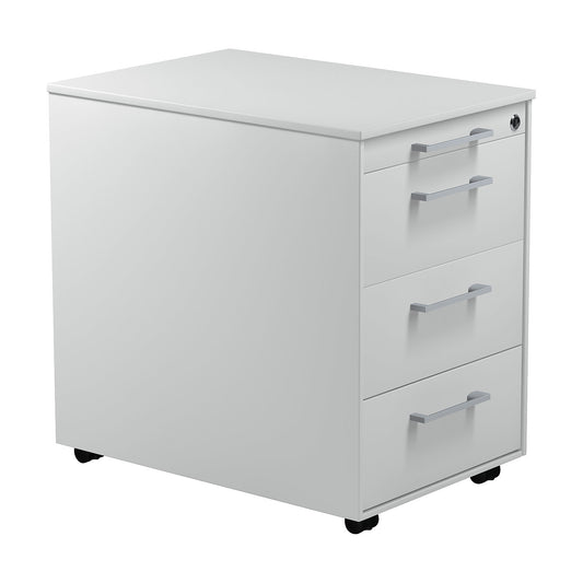 Mobile pedestal on castors, HxD 570 x 600 mm, 3 drawers, light grey / light grey / light grey.