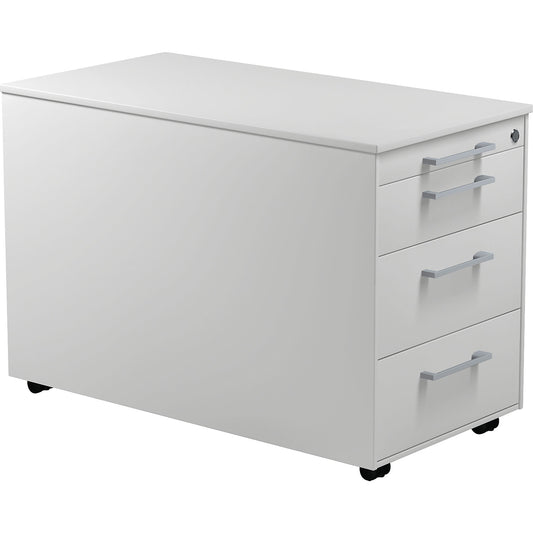 Mobile pedestal on castors, HxD 520 x 800 mm, 3 drawers, light grey / light grey / light grey.