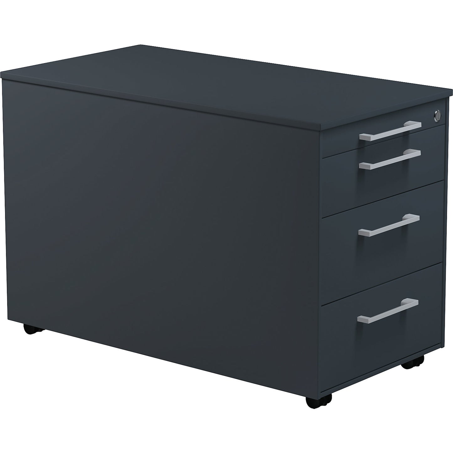 Mobile pedestal on castors, HxD 520 x 800 mm, 3 drawers, charcoal / charcoal / charcoal.