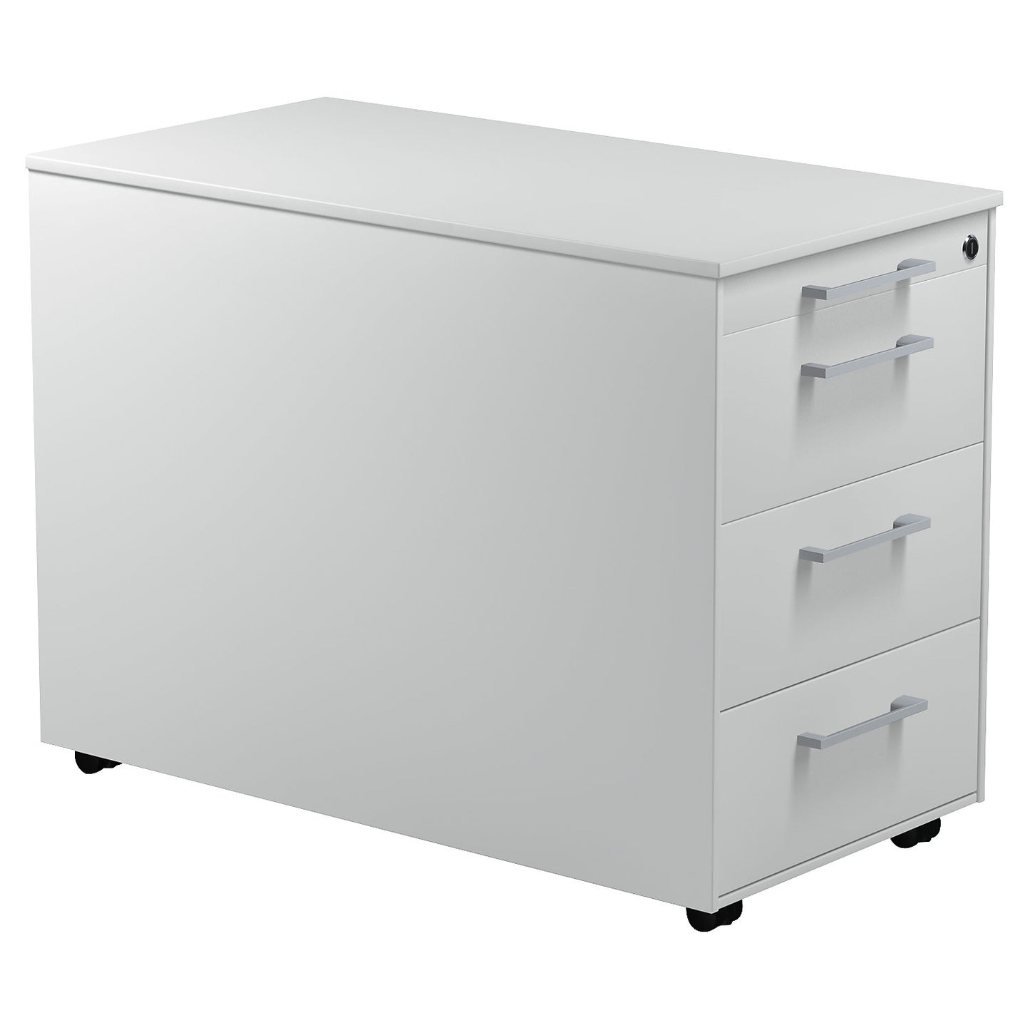 Mobile pedestal on castors, HxD 570 x 800 mm, 3 drawers, light grey / light grey / light grey.