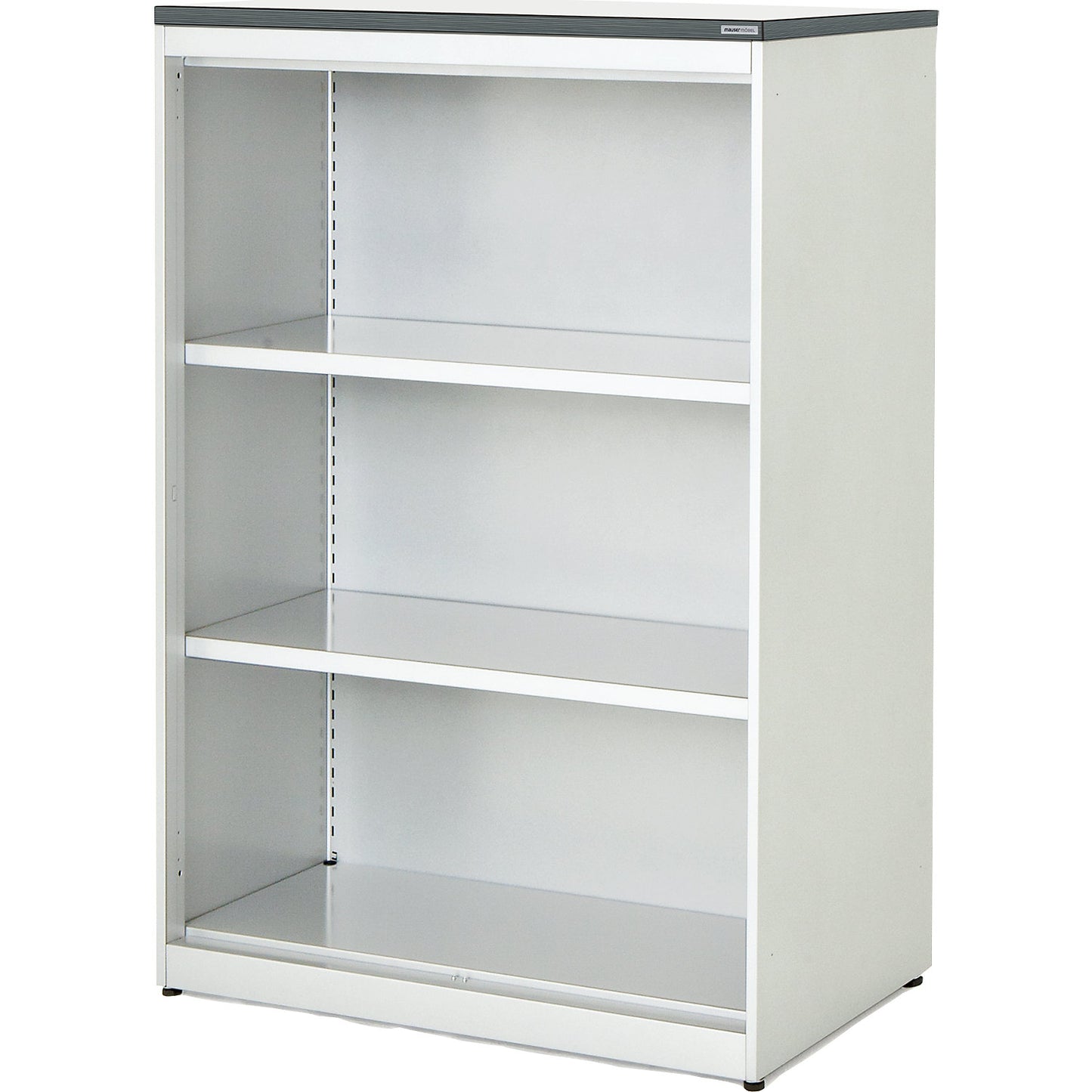 Combination shelf unit, HxWxD 1180 x 800 x 432 mm, plastic panel, 2 shelves, pure white / white.