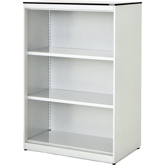 Combination shelf unit, HxWxD 1168 x 800 x 432 mm, solid core panel, 2 shelves, pure white / white.