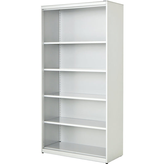 Combination shelf unit, HxWxD 1956 x 1000 x 432 mm, steel panel, 4 shelves, pure white.