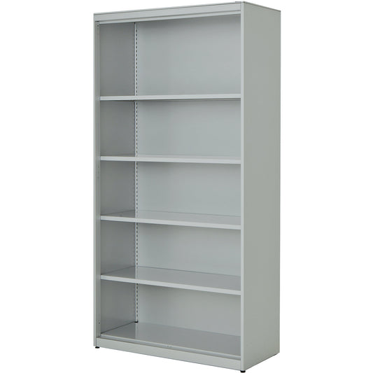 Combination shelf unit, HxWxD 1956 x 1000 x 432 mm, steel panel, 4 shelves, light grey.