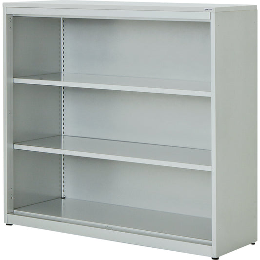 Combination shelf unit, HxWxD 1180 x 1200 x 432 mm, plastic panel, 2 shelves, light grey.