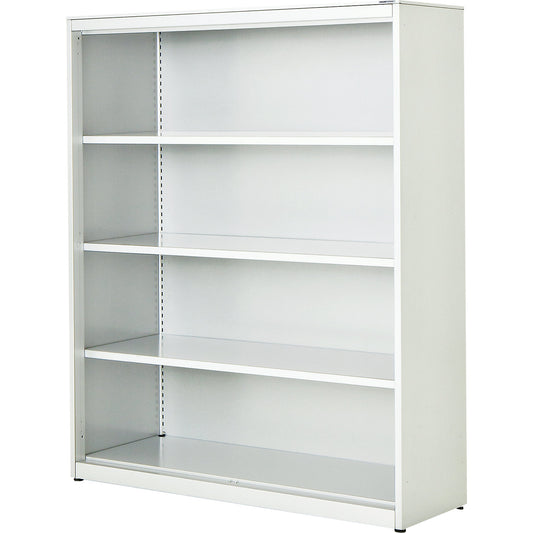 Combination shelf unit, HxWxD 1516 x 1200 x 432 mm, steel panel, 3 shelves, pure white.