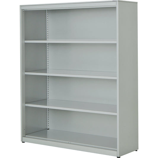 Combination shelf unit, HxWxD 1516 x 1200 x 432 mm, steel panel, 3 shelves, light grey.