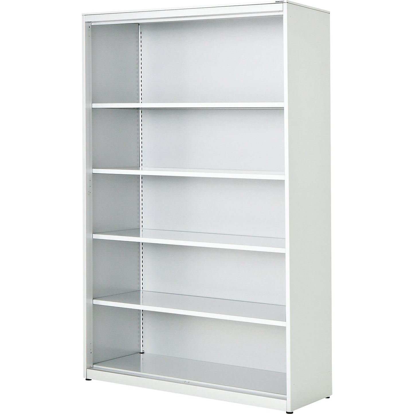 Combination shelf unit, HxWxD 1956 x 1200 x 432 mm, steel panel, 4 shelves, pure white.