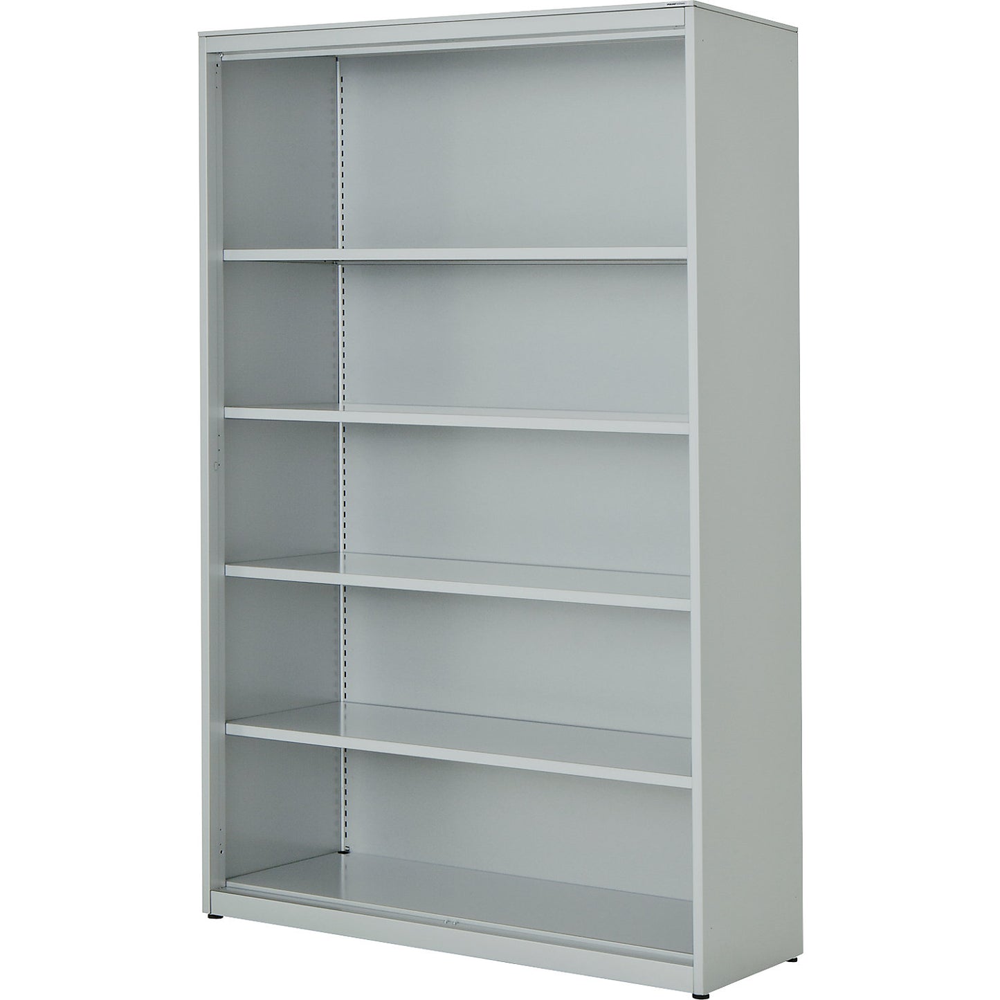 Combination shelf unit, HxWxD 1956 x 1200 x 432 mm, steel panel, 4 shelves, light grey.