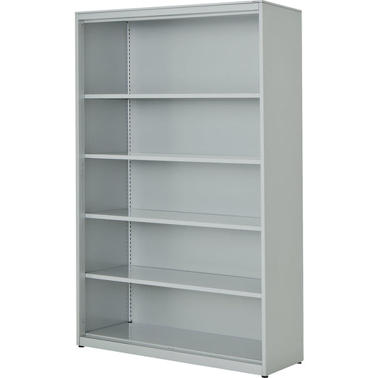 Combination shelf unit, HxWxD 1956 x 1200 x 432 mm, steel panel, 4 shelves, light grey.