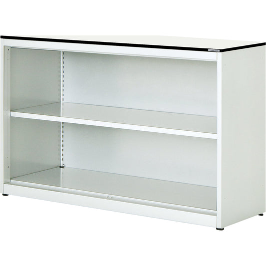 Combination shelf unit, HxWxD 818 x 1200 x 432 mm, solid core panel, 1 shelf, pure white / white.