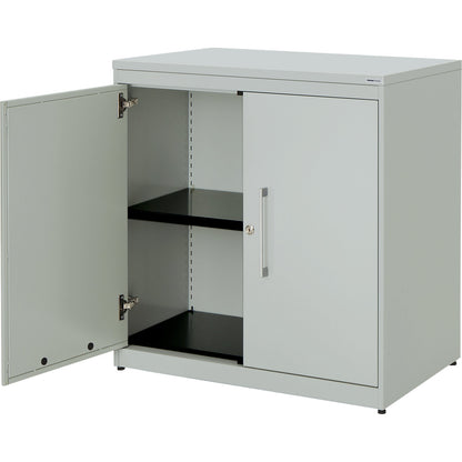 Double door cupboard, HxW 830 x 800 mm, plastic panel, 1 shelf, light grey / light grey / light grey.