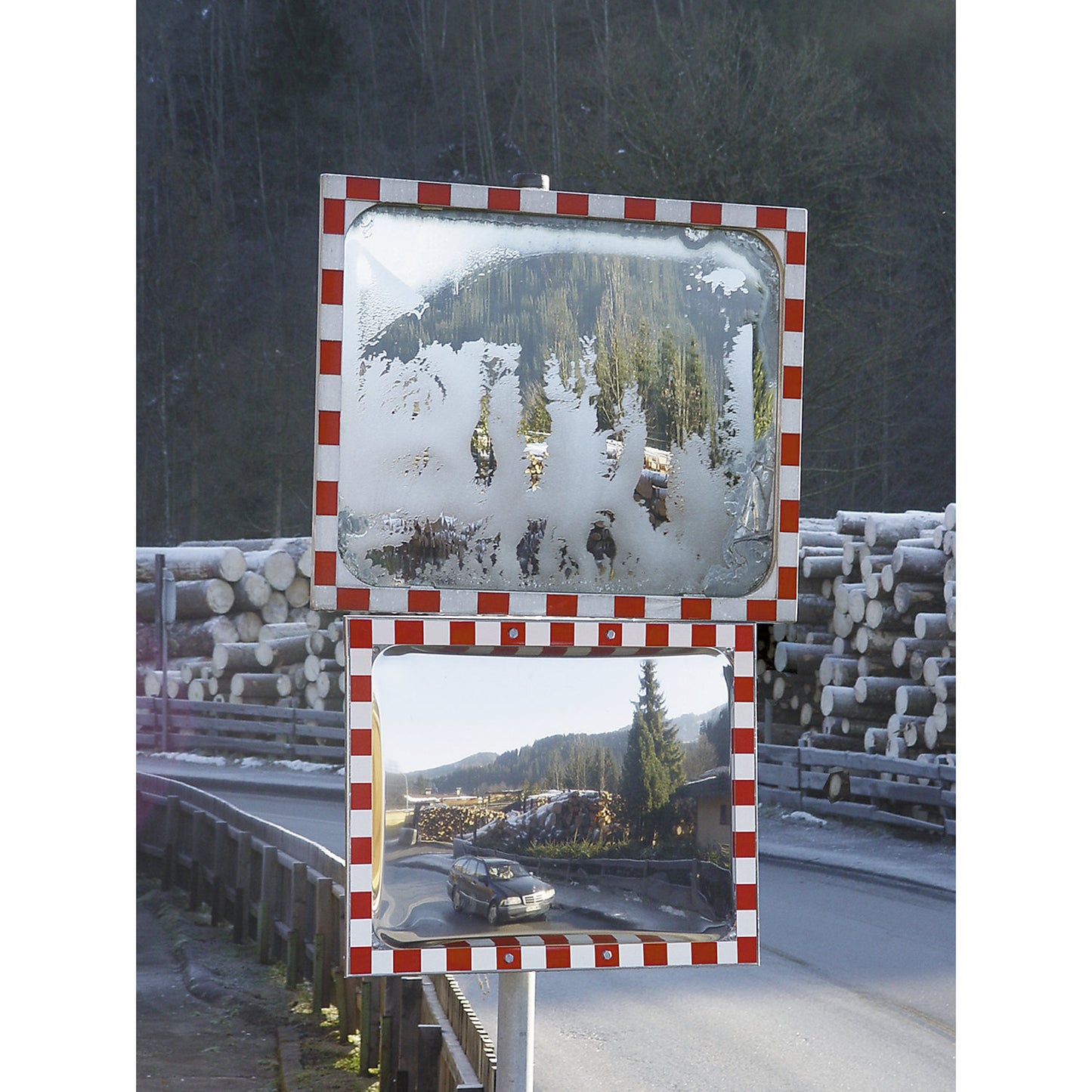 ICE FREE outdoor mirror, stainless steel, non-fogging/non-icing, 1000 x 800 mm.