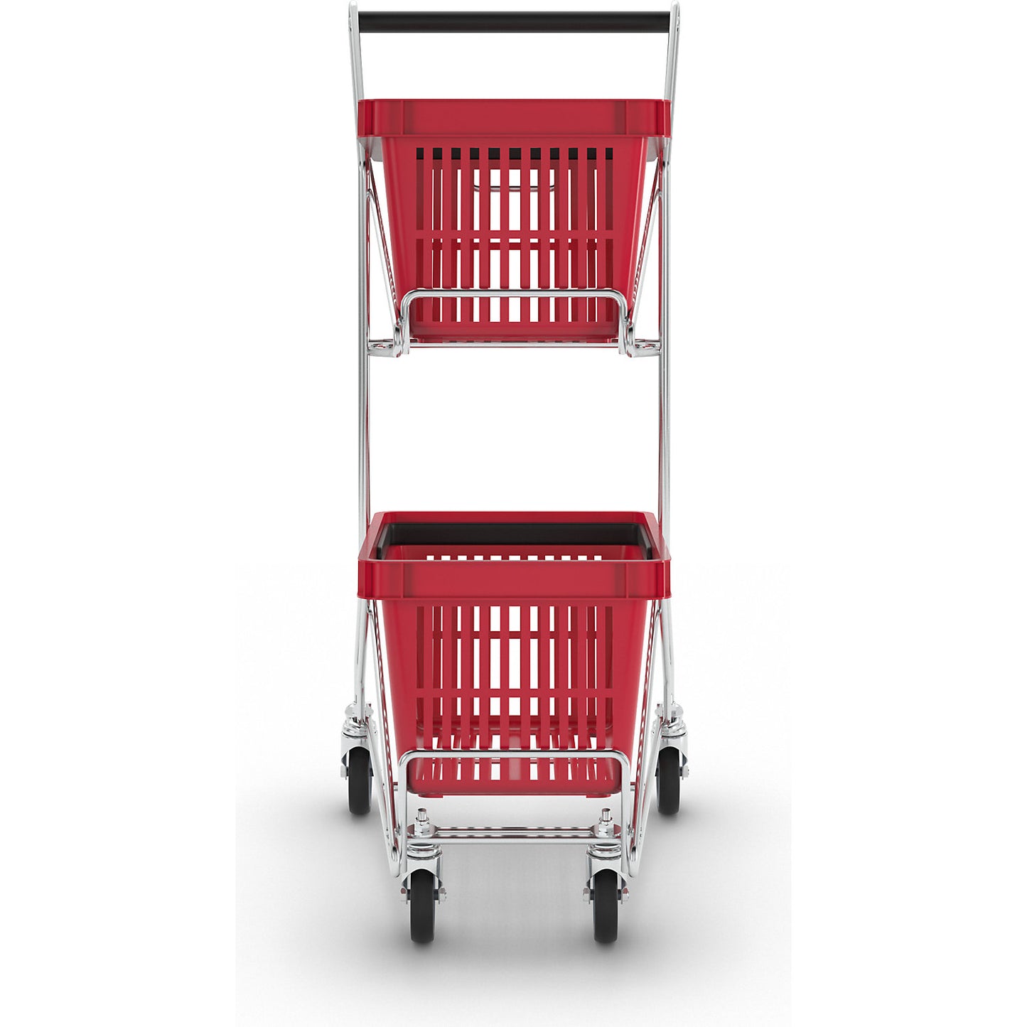 Shopping trolley, for baskets, LxWxH 560 x 260/415 x 975 mm, max. load 60 kg.