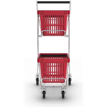 Shopping trolley, for baskets, LxWxH 560 x 260/415 x 975 mm, max. load 60 kg.