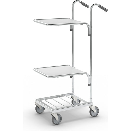 Compact platform trolley, 2 shelves, max. load 35 kg.