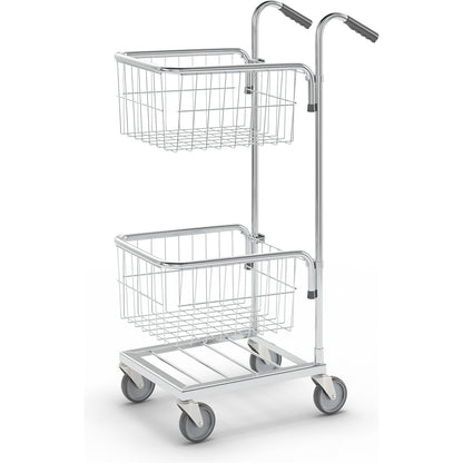 Compact platform trolley, 2 baskets, max. load 35 kg.