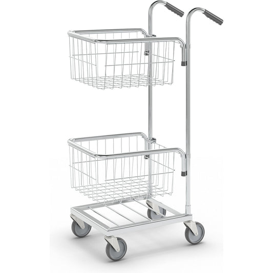 Compact platform trolley, 2 baskets, max. load 35 kg.