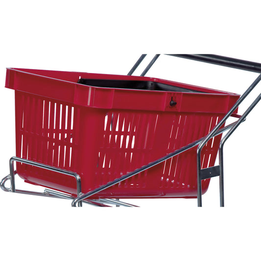 Basket for shopping trolley, capacity 27 l, red.