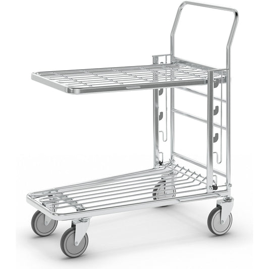 Shopping trolley, zinc plated, LxWxH 890 x 520 x 1000 mm, max. load 300 kg.