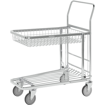 Shopping trolley, zinc plated, LxWxH 870 x 530 x 1010 mm, max. load 300 kg.