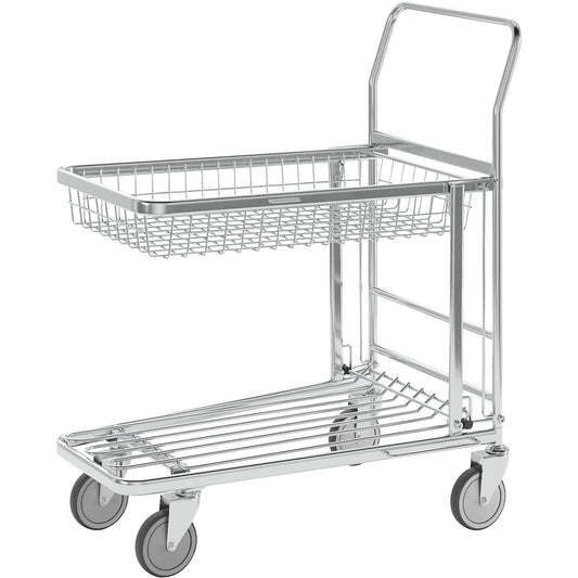 Shopping trolley, zinc plated, LxWxH 870 x 530 x 1010 mm, max. load 300 kg.