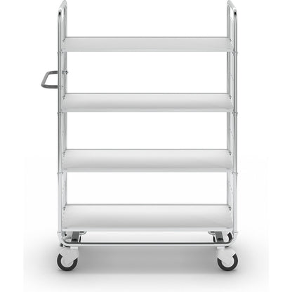 Zinc plated shelf truck, 4 shelves, LxWxH 1195 x 470 x 1590 mm, 4 castors.