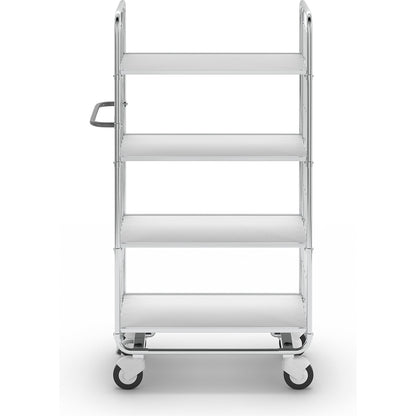 Zinc plated shelf truck, 4 shelves, LxWxH 945 x 470 x 1590 mm, 4 castors.