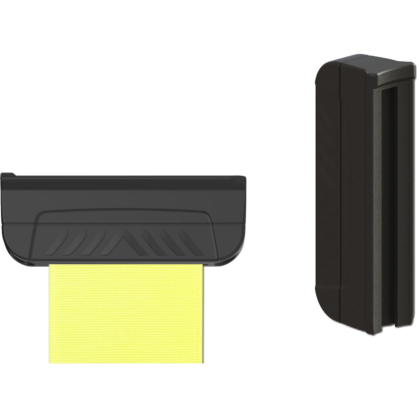 Belt barrier, belt extends to max. 3000 mm, black cartridge, yellow / black belt.