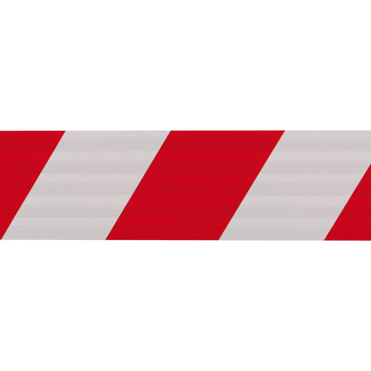 Belt post made of aluminium, belt extends to 2300 mm, post colour red, 2 tape belts.