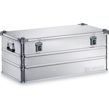 Aluminium transport case, capacity 162 l, internal LxWxH 950 x 450 x 380 mm, robust construction.