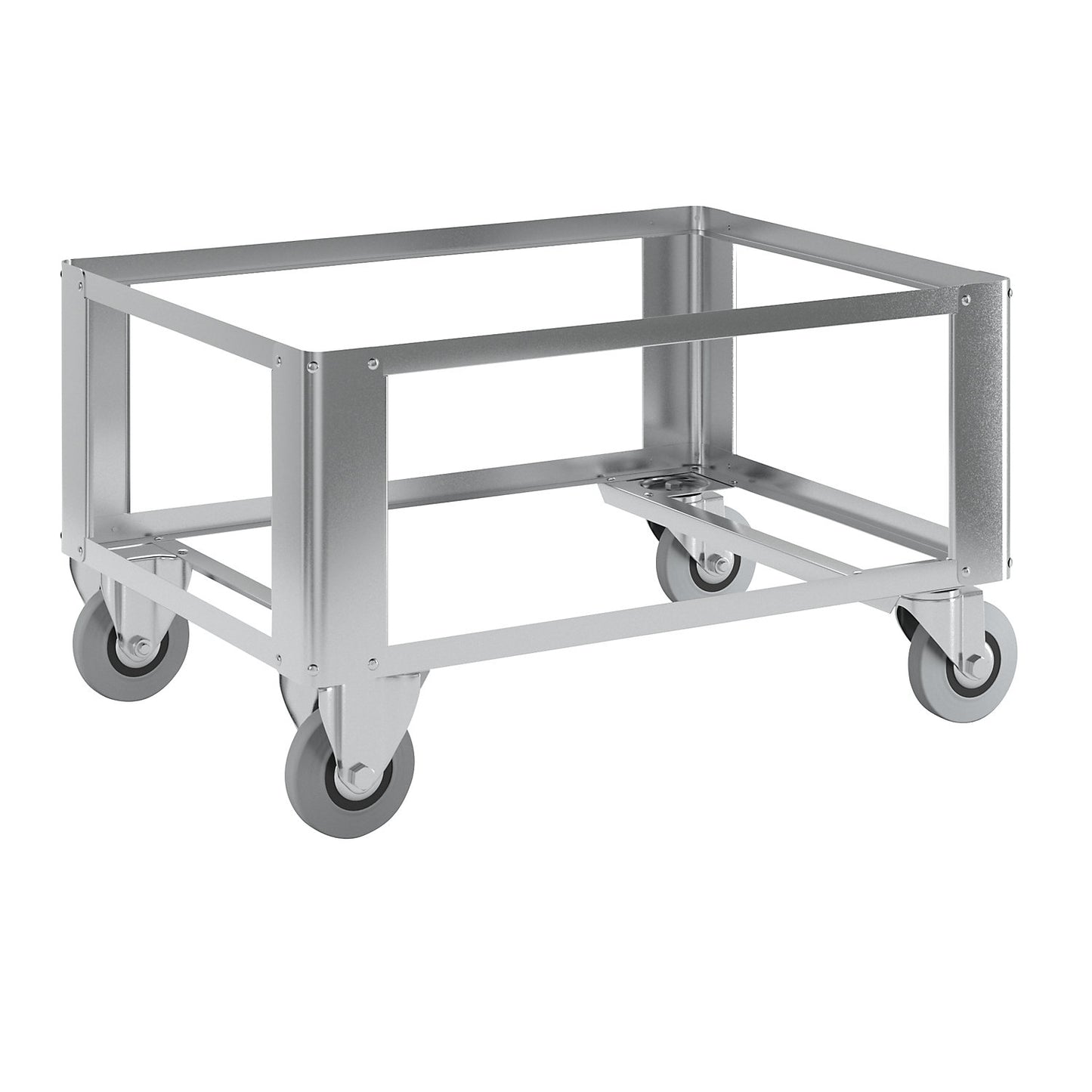 Aluminium slide-under trolley W152, for aluminium cases, external LxWxH 790 x 590 x 452.5 mm.