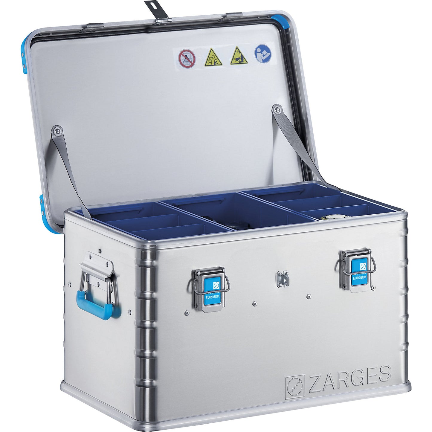 Aluminium Euro tool box, stackable, capacity 60 l.