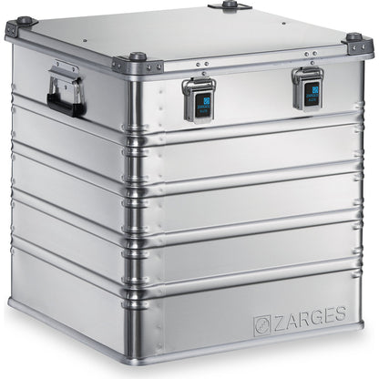Aluminium transport case, capacity 175 l, internal LxWxH 550 x 550 x 580 mm, robust construction.