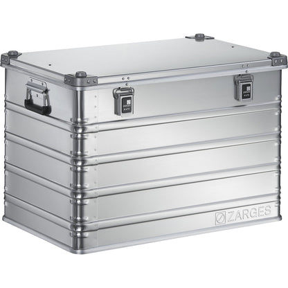Aluminium transport case, capacity 195 l, internal LxWxH 780 x 480 x 520 mm, robust construction.