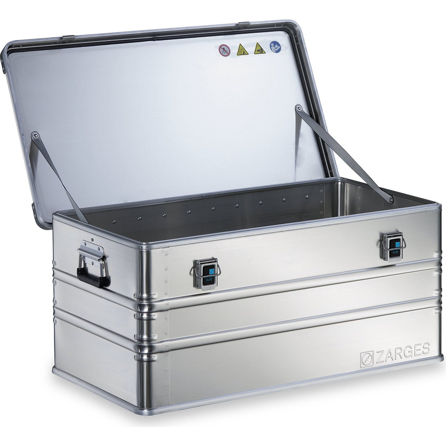 Aluminium transport case, capacity 173 l, internal LxWxH 900 x 480 x 400 mm, robust construction.