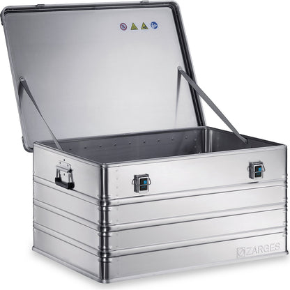 Aluminium transport case, capacity 259 l, internal LxWxH 900 x 640 x 450 mm, robust construction.