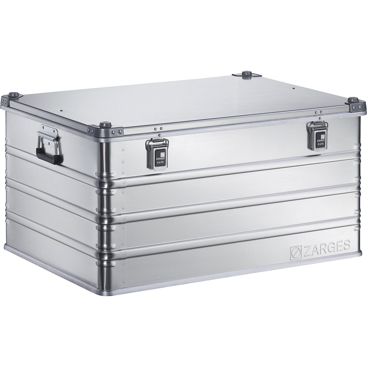 Aluminium transport case, capacity 259 l, internal LxWxH 900 x 640 x 450 mm, robust construction.