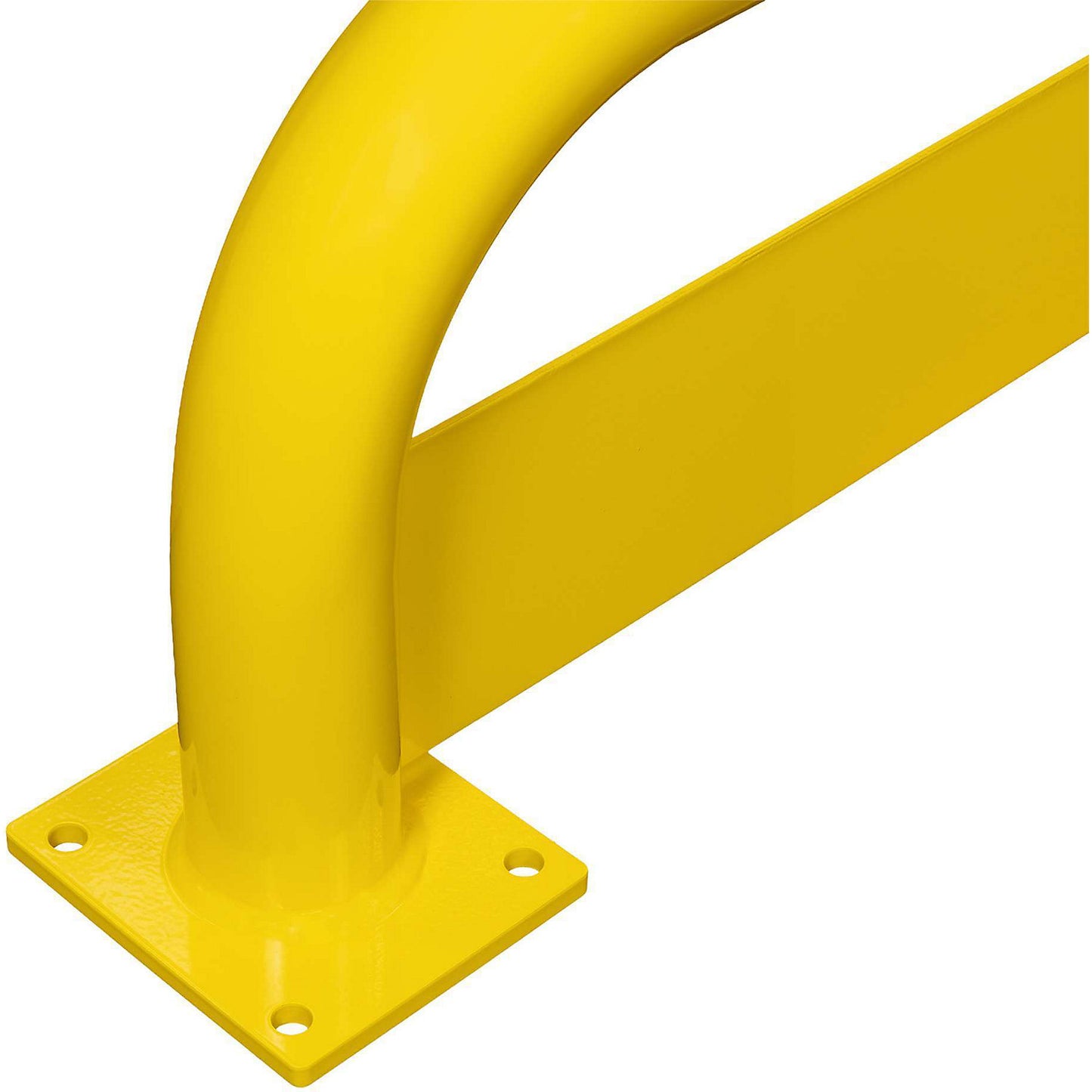 Crash protection bar, steel, Ø 76 mm, with forklift guard 150 mm, HxW 350 x 1000 mm.