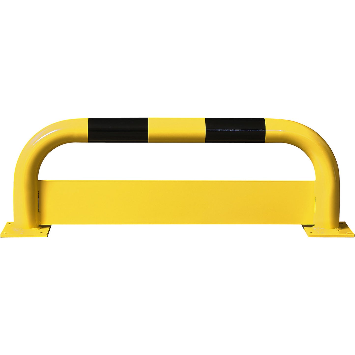 Crash protection bar, steel, Ø 76 mm, with forklift guard 150 mm, HxW 350 x 1000 mm.