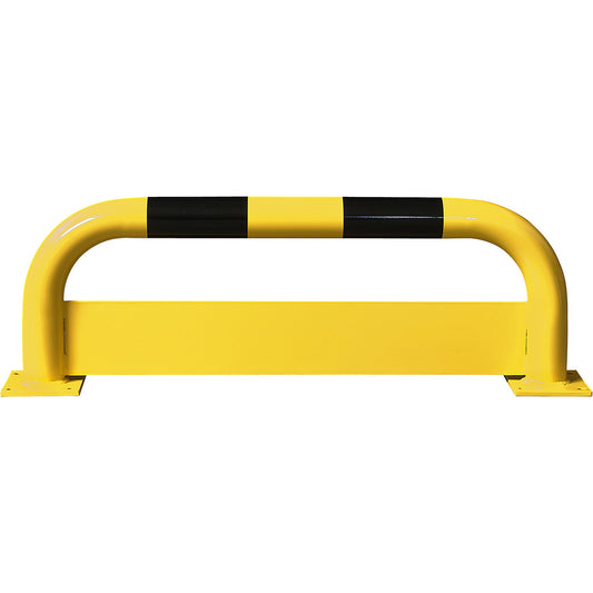 Crash protection bar, steel, Ø 76 mm, with forklift guard 150 mm, HxW 350 x 1000 mm.