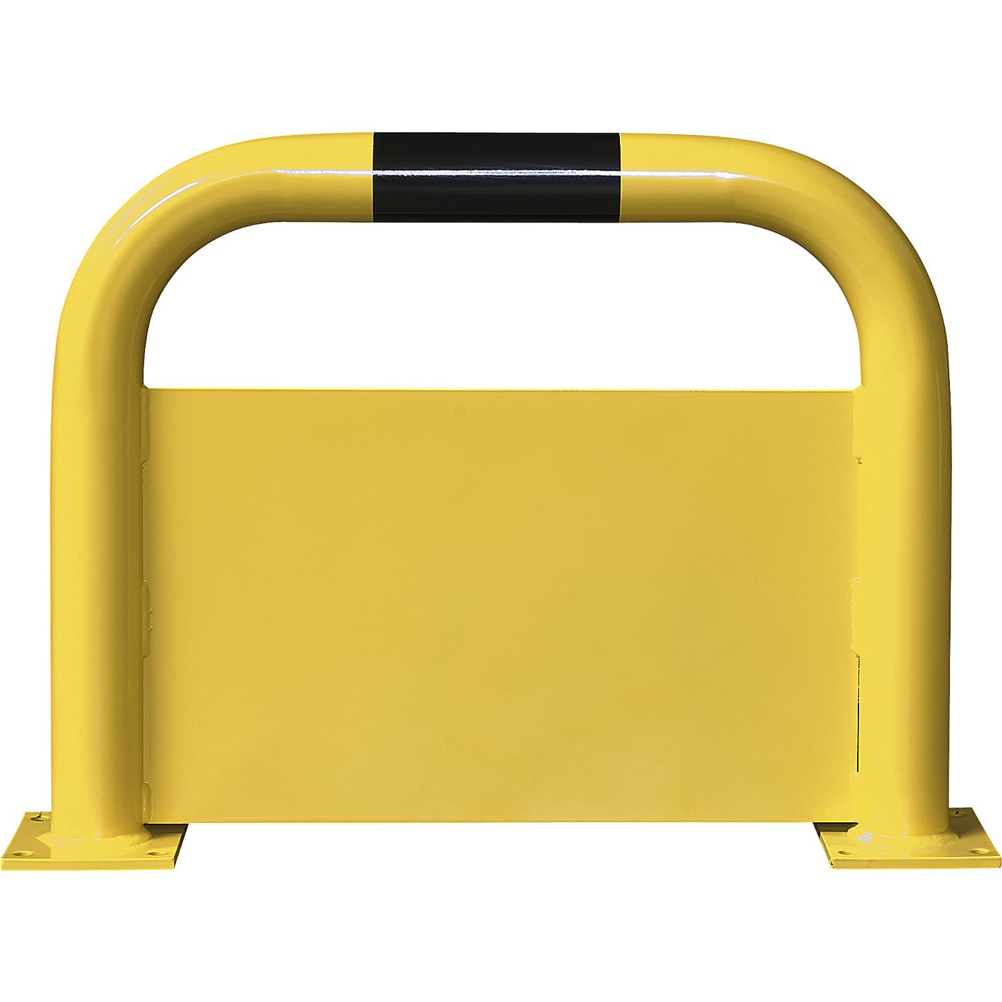Crash protection bar, steel, Ø 76 mm, with forklift guard 400 mm, HxW 600 x 750 mm.