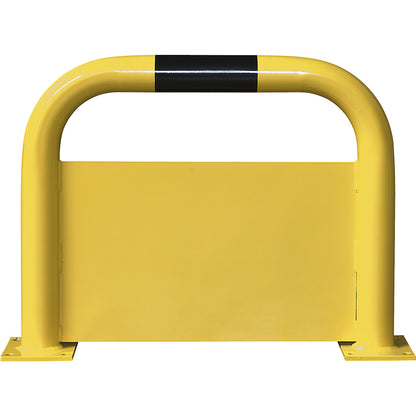 Crash protection bar, steel, Ø 76 mm, with forklift guard 400 mm, HxW 600 x 750 mm.