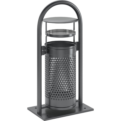 Combination ashtray with pipe arch and hood, capacity 65 l, WxHxD 580 x 1160 x 380 mm, antique silver.