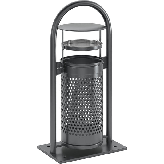 Combination ashtray with pipe arch and hood, capacity 65 l, WxHxD 580 x 1160 x 380 mm, antique silver.